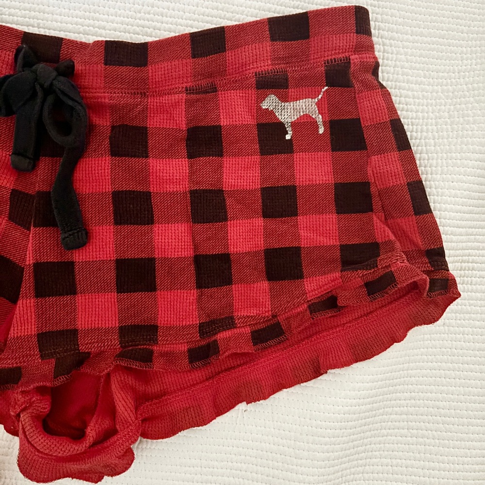 Vintage Victorias Secret PINK Red/Black Plaid Shorts (S)